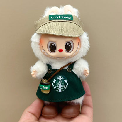 labubu doll clothes 17cm pull cloth clothes blind box doll skirt suit cute dress toy cross-border wholesale