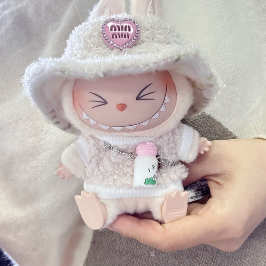 Only clothes] the first and second generation pendant labubu doll clothes circle smiley face shirt kettle suit LABUBU
