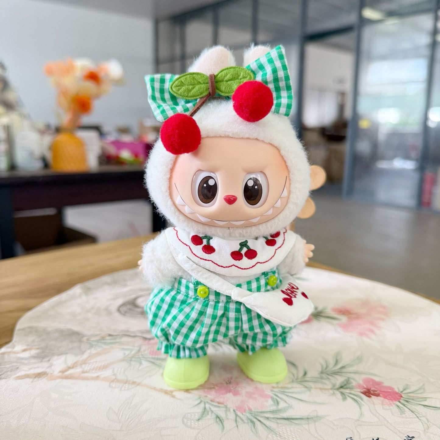 Only clothes] the first and second generation of labubu doll clothes LABUBU sit at a party and suit for cherry clothes rain boots