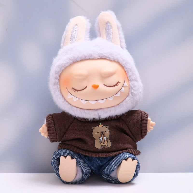 Only baby clothes] one or two generation pendant labubu clothes tide T-shirt jeans cap suit cloth baby clothes