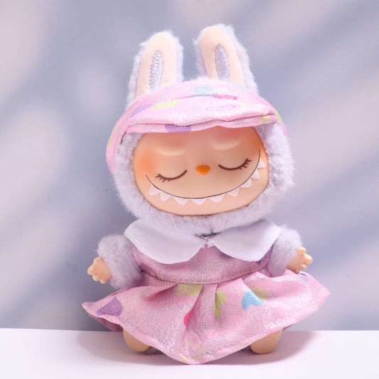 Labubu Doll Sparkling Love Skirt Suit & Accessories for Pendant Doll