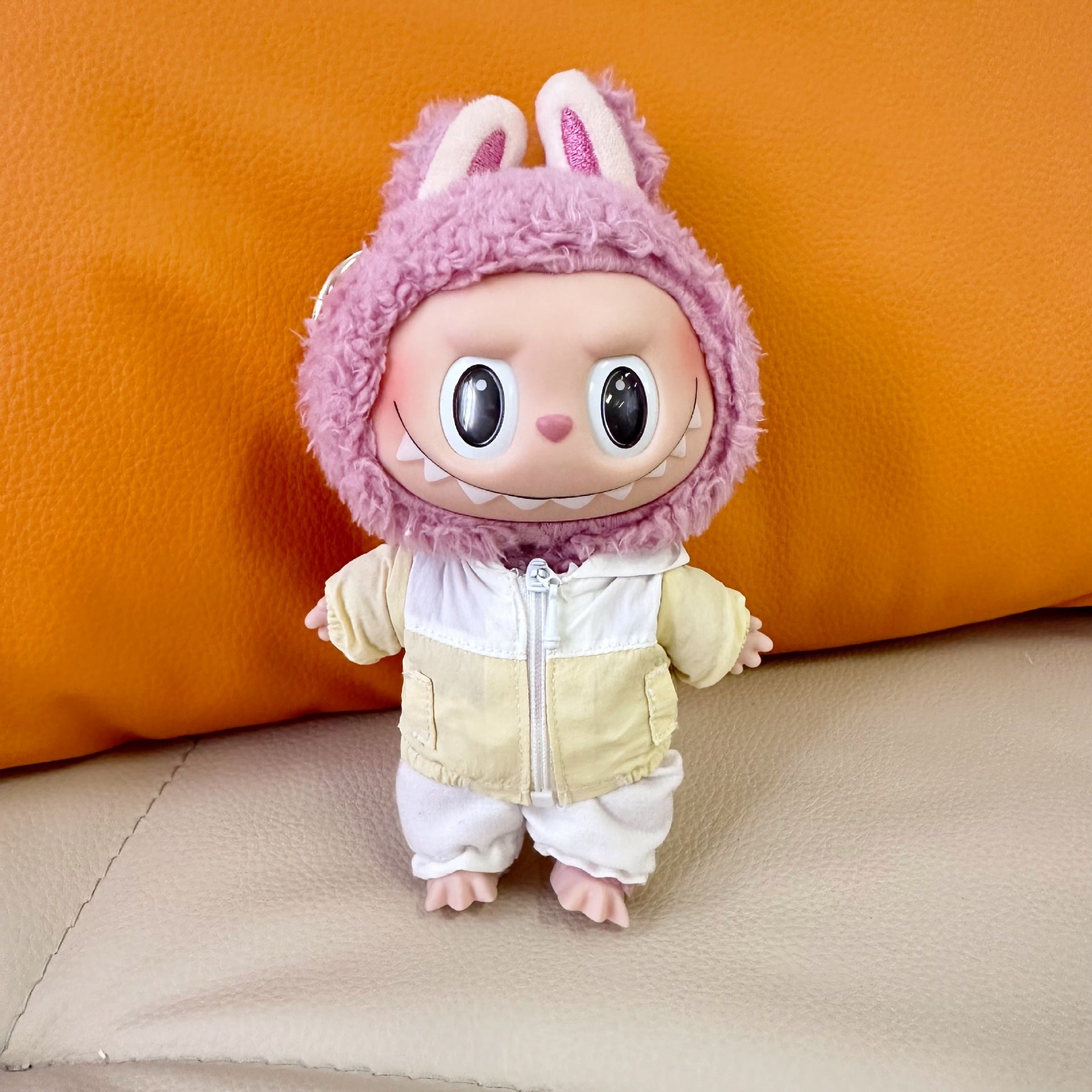 Only clothes] 17CM blind box pull cloth doll dinosaur windbreaker suit key chain LABUBU doll change