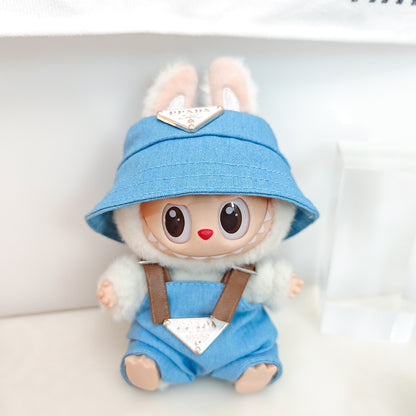 Labubu Doll Outfits - Cute Graffiti & Triangle Overalls for 15-17cm Pendant Dolls