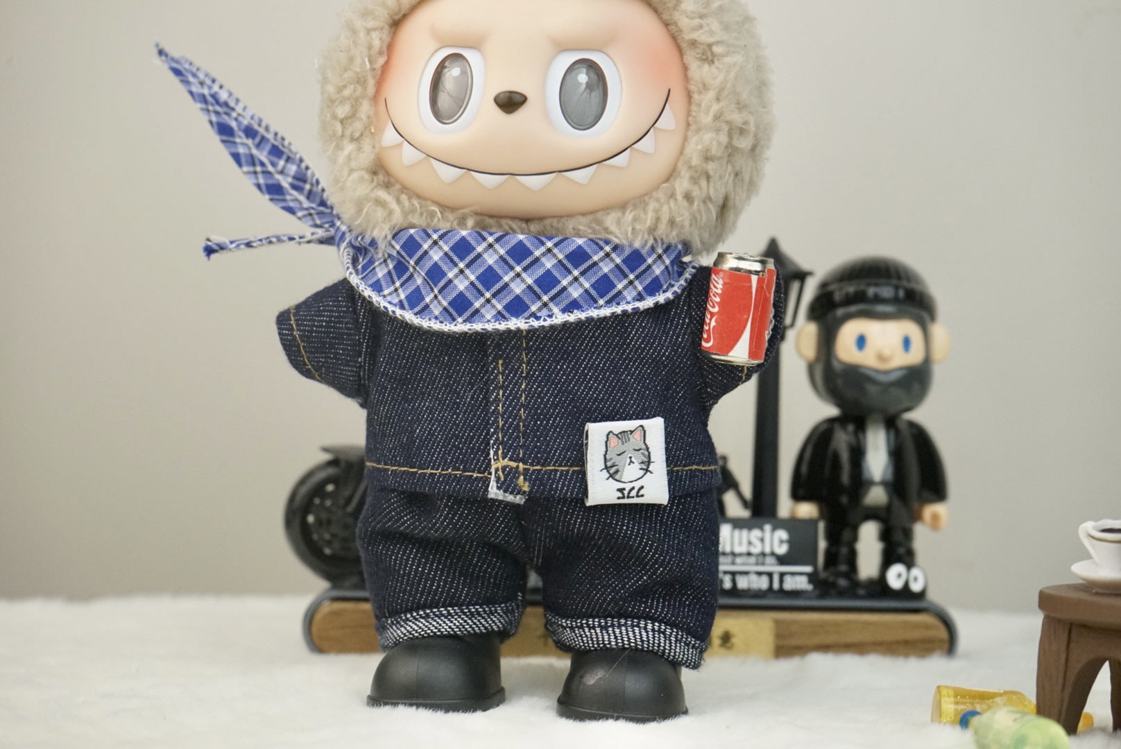 Labubu Doll Denim Outfit Set for 17cm Vinyl Doll