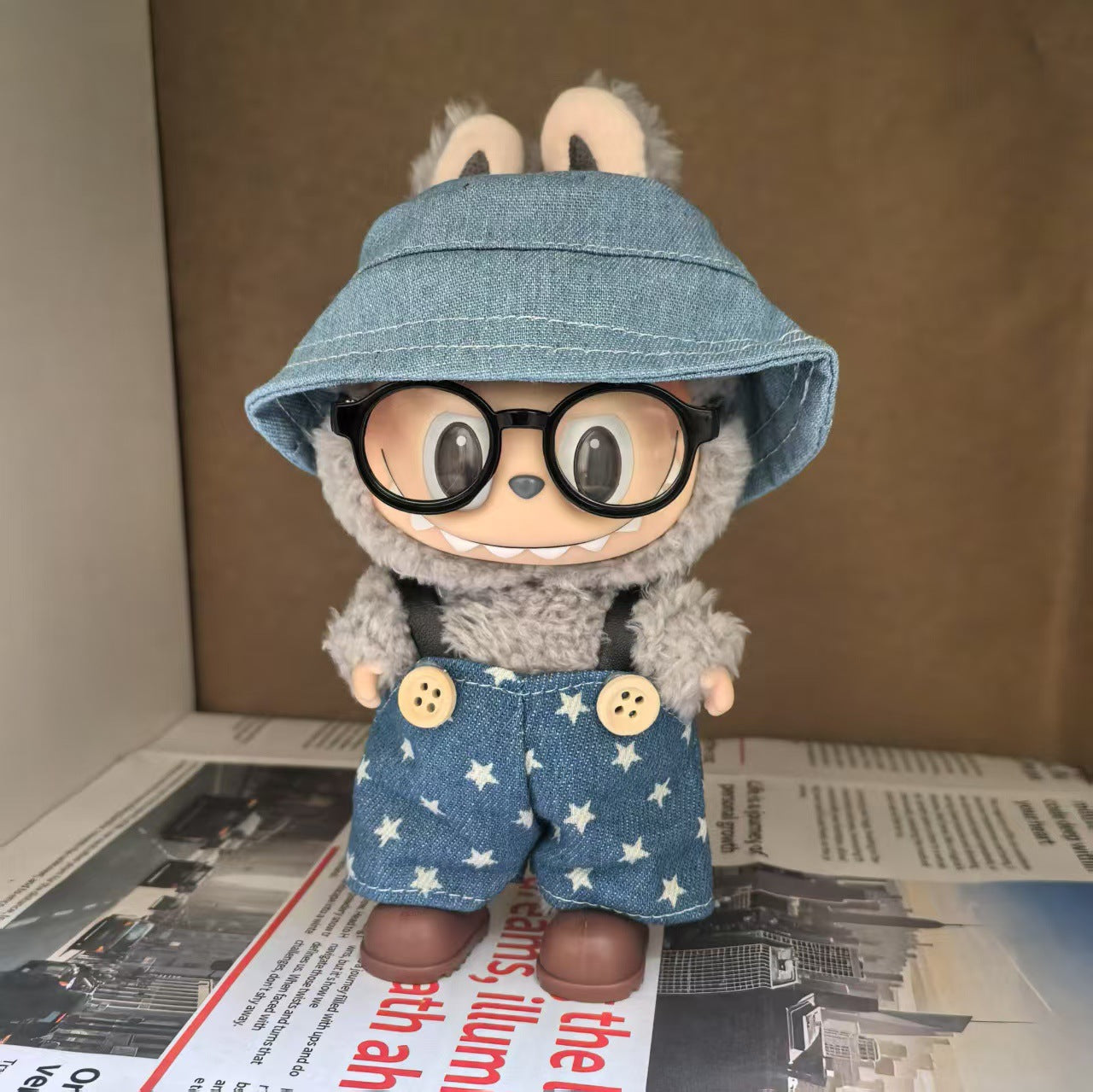 [clothes only] doll clothes for 17cm pendant pull cloth labubu vinyl doll clothes