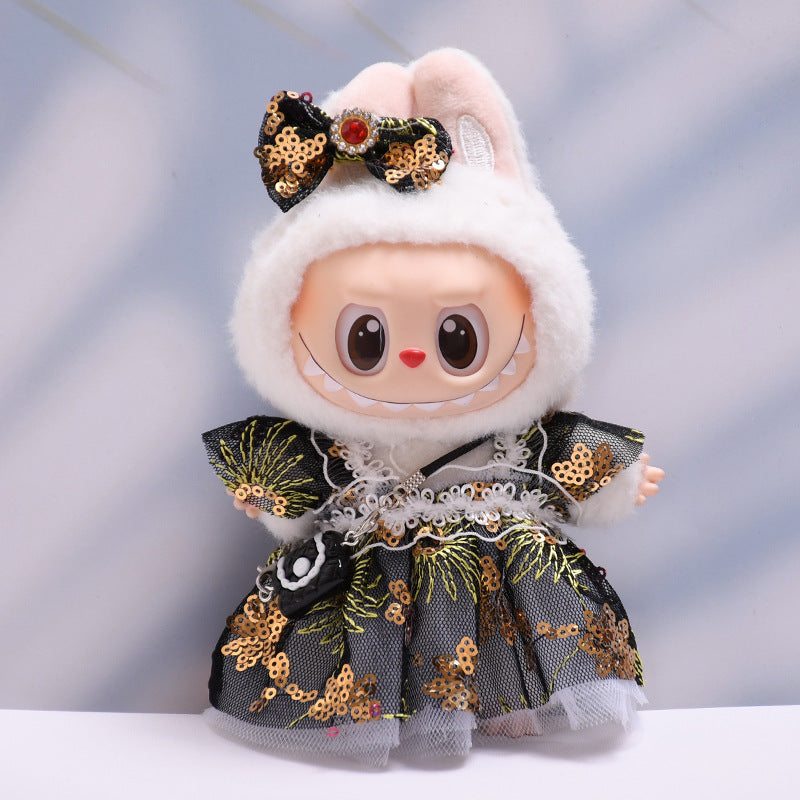 Only baby clothes] one, two and three generations of pendants labubu clothes lace sequined skirt suit cloth baby clothes
