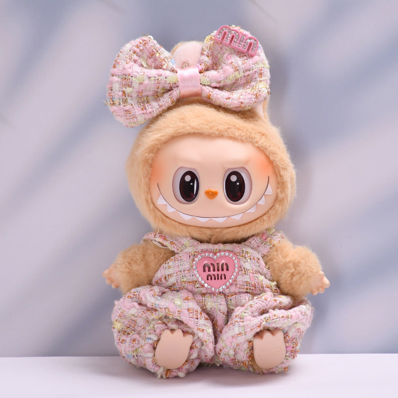 Only clothes] the first and second generation Labubu pendant clothes small fragrant style suspenders skirt cloth cloth doll clothes