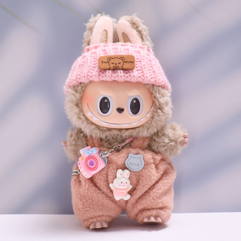 Only clothes] blind box 17cm pendant cloth cloth clothes cute suspenders suit key chain labub baby clothes