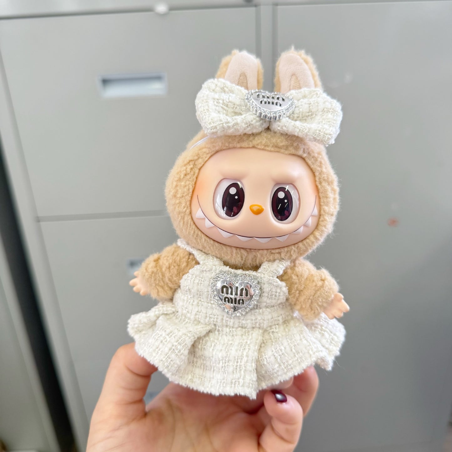 Only clothes] one or two generations of cloth cloth for cute MIN diamond fragrant style skirt two-piece LABUBU for hair accessories