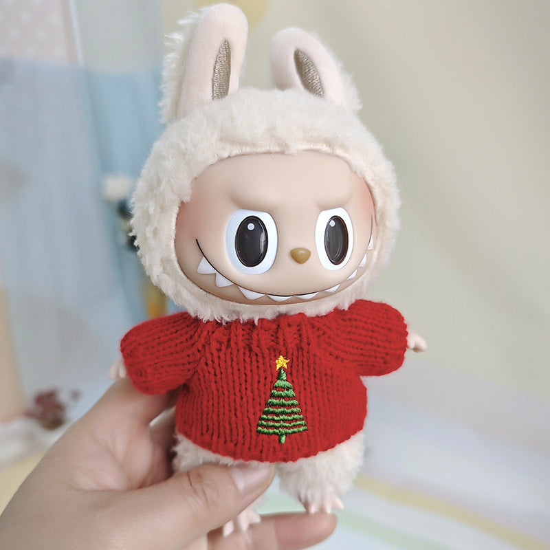 Sweater suitable for pulling cloth pendant clothes for knitted sweater 17cm labubu pendant doll clothes replacement