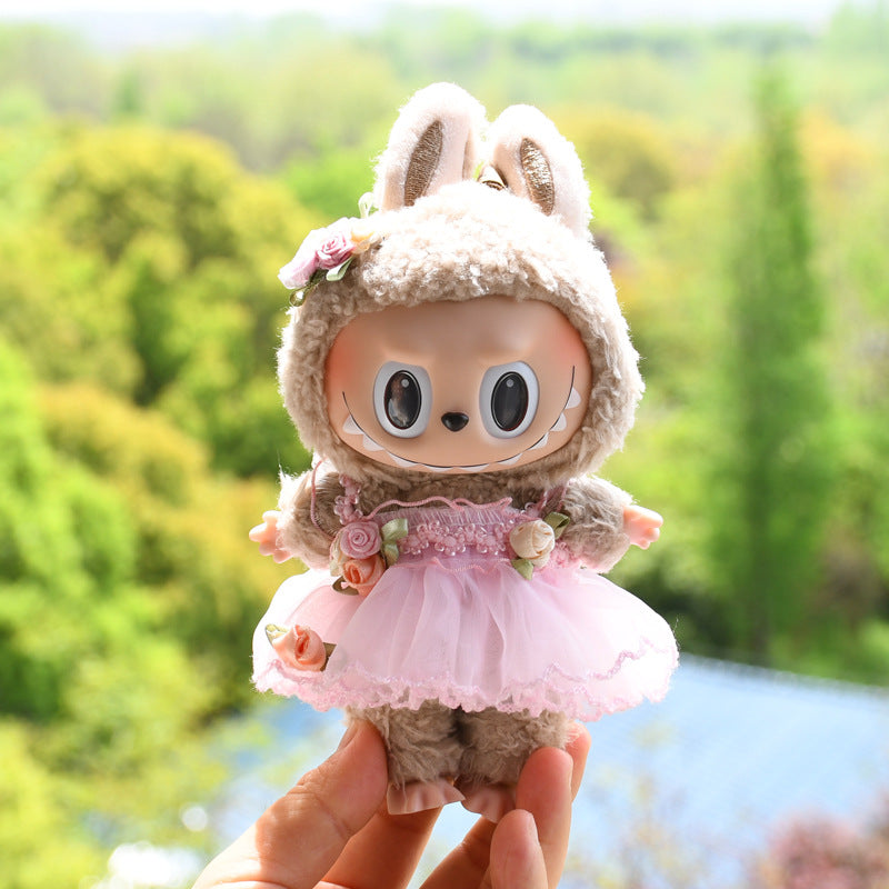 Only clothes] 17cm pendant pull cloth cloth for clothes spring and summer dress suit labubu baby dress cute