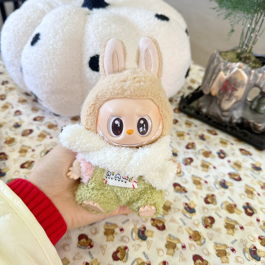Only clothes] one or two generation pendant LABUBU clothes cloth sit party double warm velvet one-piece climbing suit
