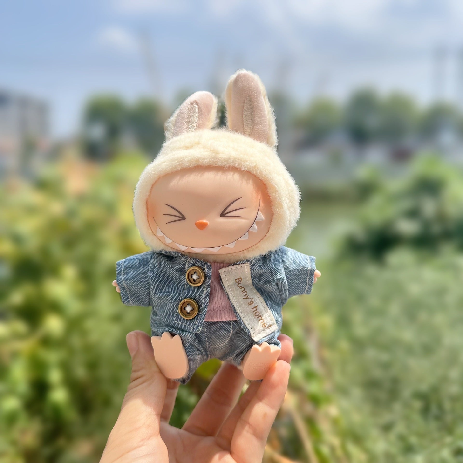 Only clothes] second generation blind box bubble matlabubu clothes LABUBU sit party doll strap suit