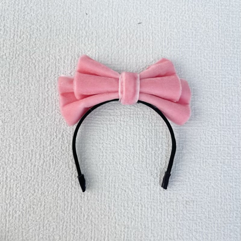 Labubu Sp Bow Headband Fugitive Princess Hair Accessories Elegant Bow Headband Sweet Velvet