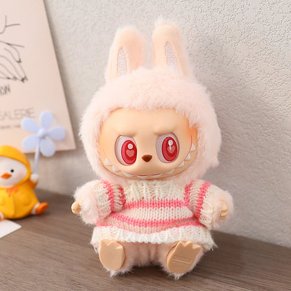 One, two and three generations of blind box with Labubu baby clothes pendant cloth cloth sit party clothes sweater hat accessories