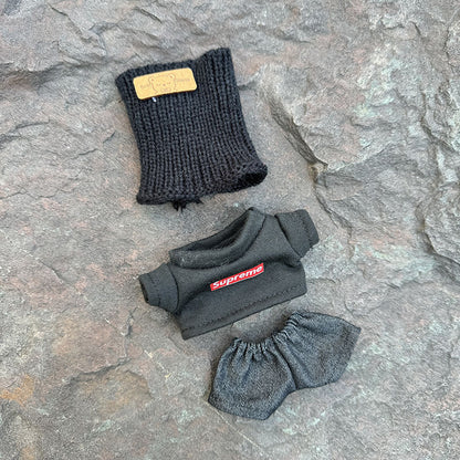 Only clothes] first and second generation key chain Labubu clothes pendant pull cloth super shirt turn-up bear hat adorable