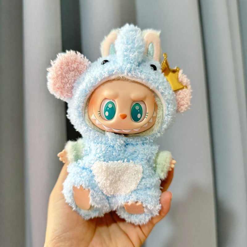Only clothes] pull cloth doll clothes one, two and three generations of key chain LABUBU wear baby clothes small cherry blue shark