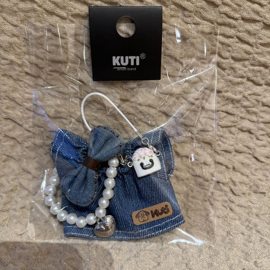 Labubu Doll Dress-Up Outfit with Bow Suit & Pearl Necklace