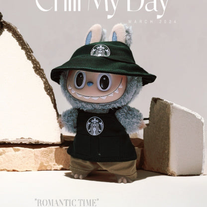 Labubu Doll Starbucks Outfit Set for 17cm Vinyl Doll