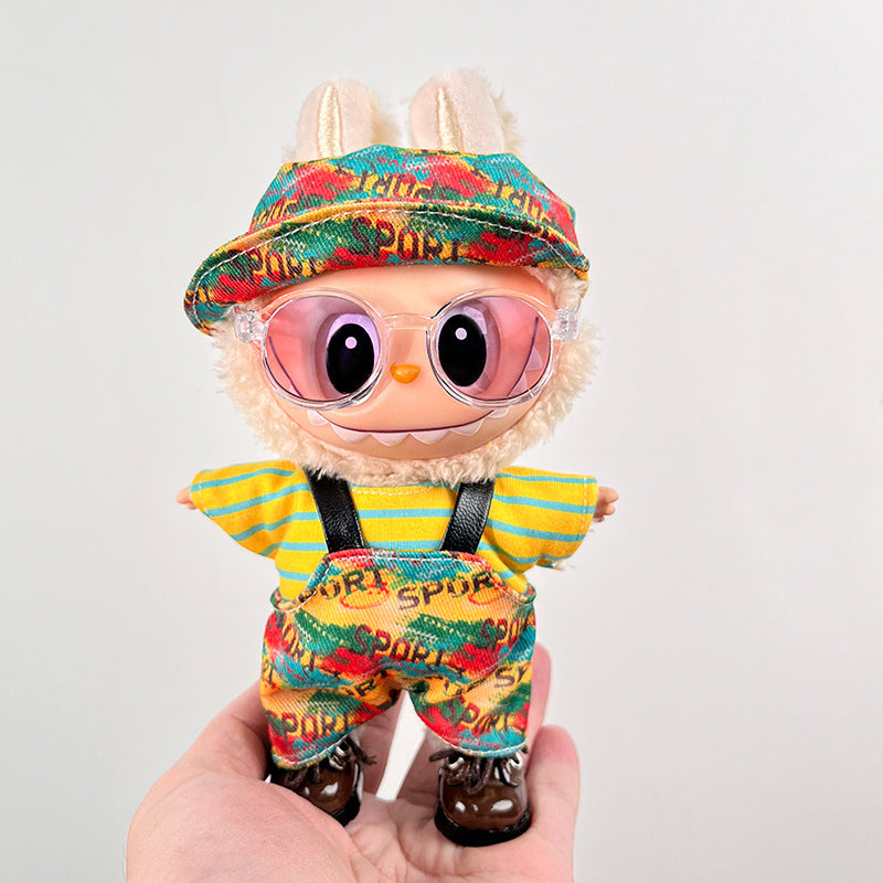 Wholesale 17cm one, two and three generations of labubu doll cloth cloth clothes pendant blind box sit party doll suit