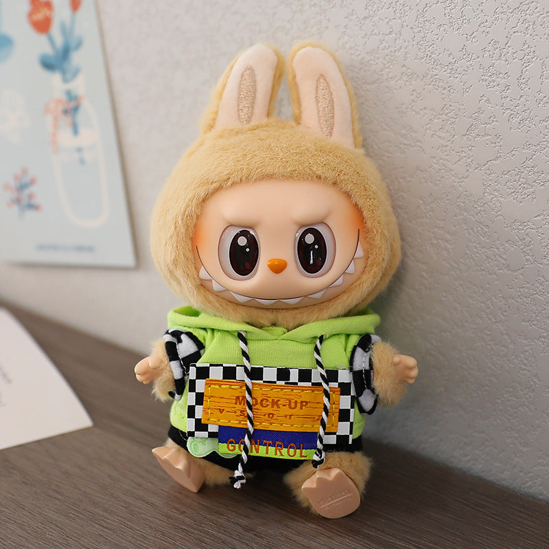 LABUBU Sitting Party Doll Rab Bub Macaron 2nd Generation Sitting Vinyl Doll Dress Dress for Dress