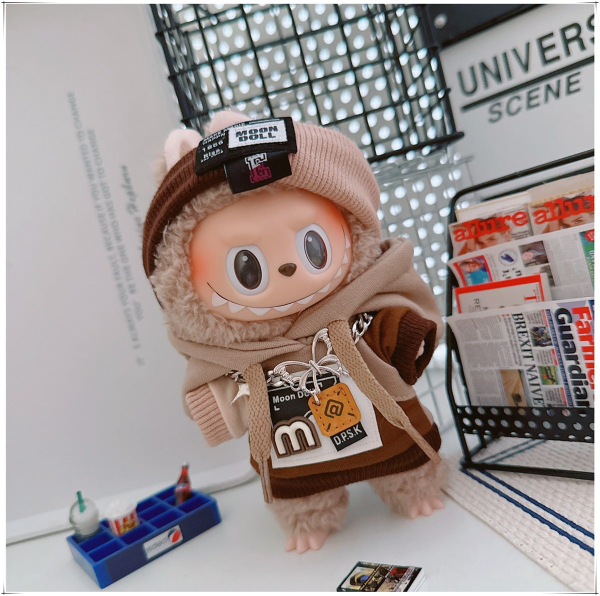 Labubu Doll Frenzy Style Outfit - Sweater & Hair Band for 17cm Vinyl Doll