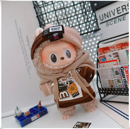 Labubu Doll Frenzy Style Outfit - Sweater & Hair Band for 17cm Vinyl Doll
