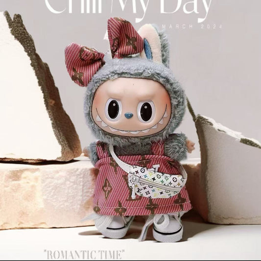 Labubu Doll Clothes Set - Skirt, Bow, Bag & Shoes for 1st/2nd Gen