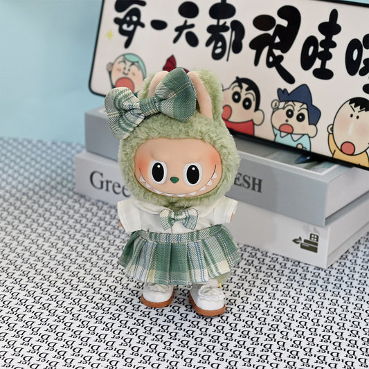 Clothing Only] Pendant Labubu Clothing Spring Sweet Suspender Skirt 17cm Labubu Replacement Suspender Skirt Trendy Toy