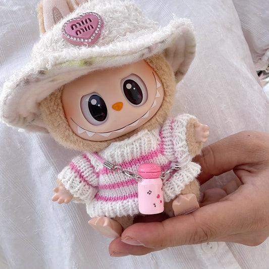 Clothes Only] Labubu Sit Party Vinyl Doll Clothes Hat Sweater suit Pendant LABUBU