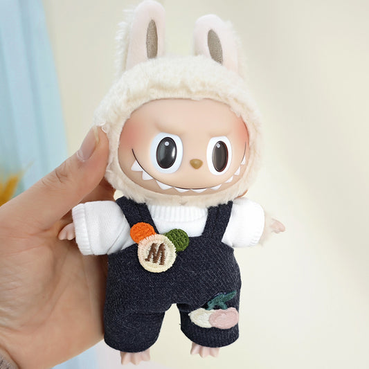 The suspenders are suit suitable for cloth pendant clothes to replace the 17cm Macaron vinyl Labubu doll clothes.