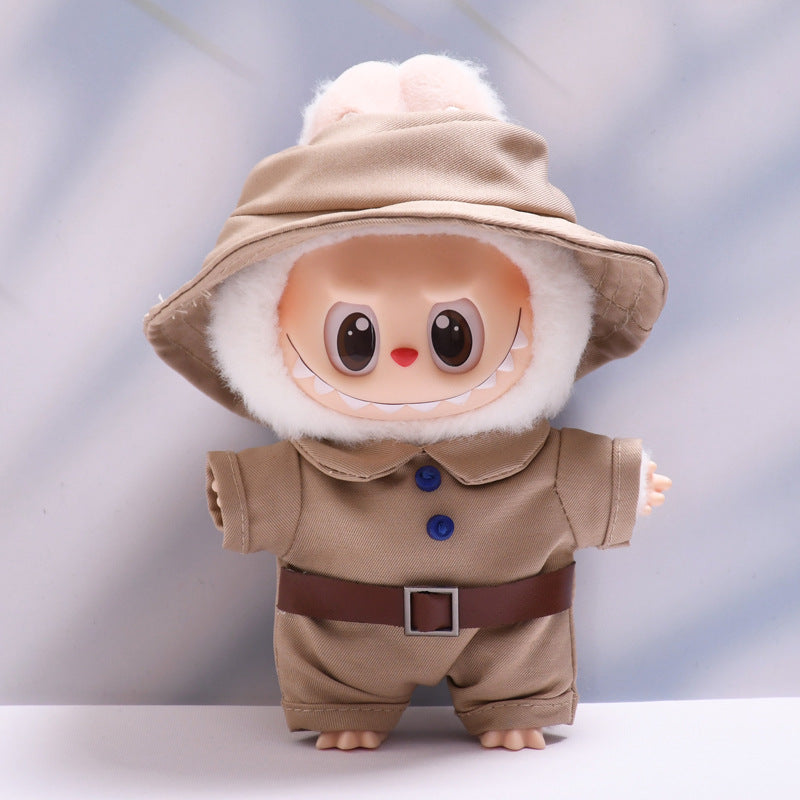 Only clothes] the first and second generation of labubu pendant clothes work clothes jumpsuit labubu change baby clothes to replace