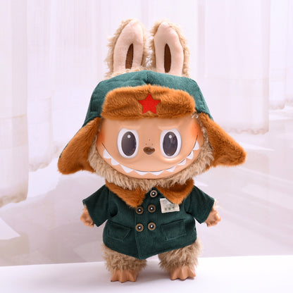 Only clothes] 38cm pull cloth for clothes five-pointed star military coat suit Labubu change baby clothes