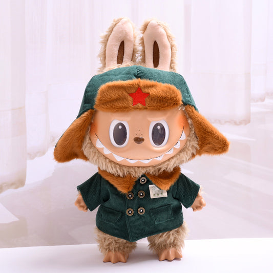 Only clothes] 38cm pull cloth for clothes five-pointed star military coat suit Labubu change baby clothes