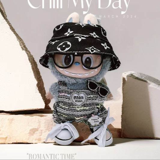 Labubu Doll Outfit Set - Mini Overalls, Hat & Shoes for 1st & 2nd Gen Pendants