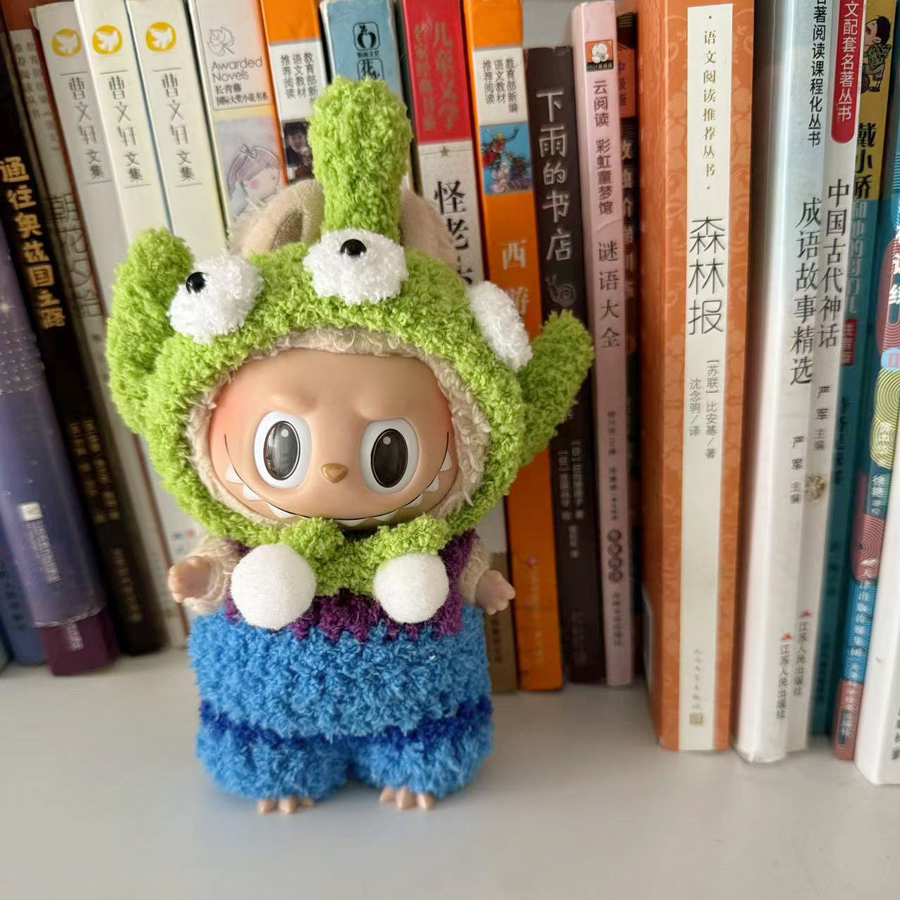 Only clothes] 17CM pendant cloth cloth clothes handmade avocado suit LABUBU bow bear