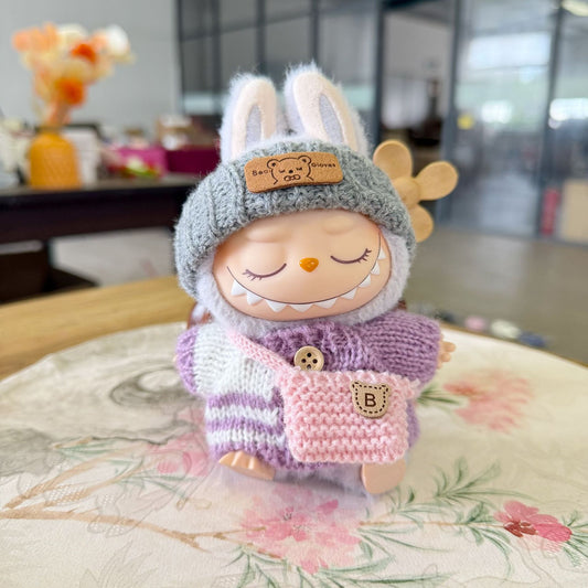 [Only Clothes] First, Second and Third Generation Labubu Clothes, Bear Label Hats, Sweaters, Bags, Suits, Labubu Clothing Replacement
