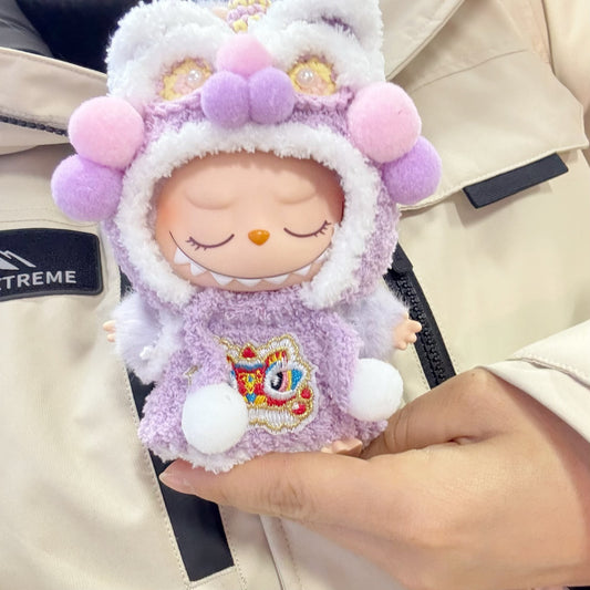 Macaron Labu cloth doll clothes pure hand-made lion dance suit pendant LABUBU to replace the new lion dance