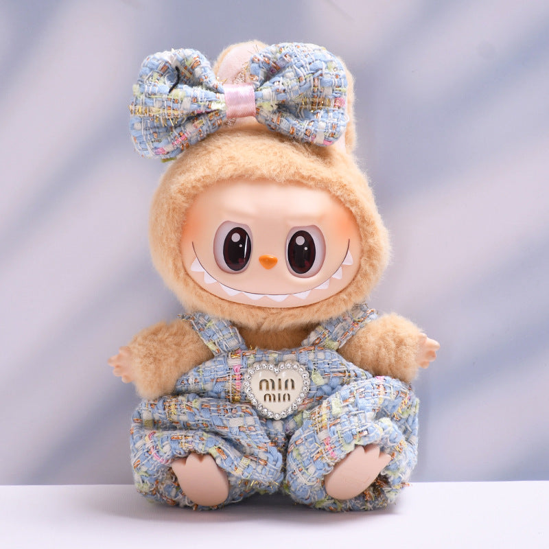Only clothes] the first and second generation Labubu pendant clothes small fragrant style suspenders skirt cloth cloth doll clothes