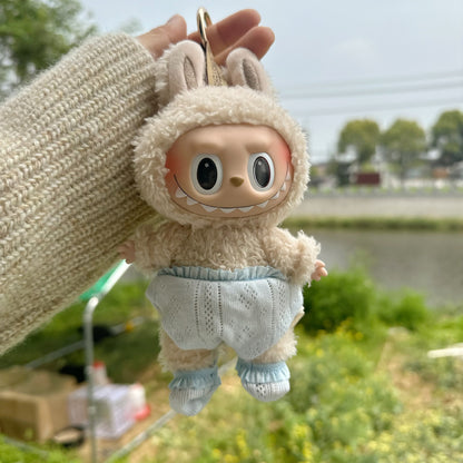 Only clothes] LABUBU doll 17CM key chain cloth cloth clothes Bailey suit pendant doll clothes full