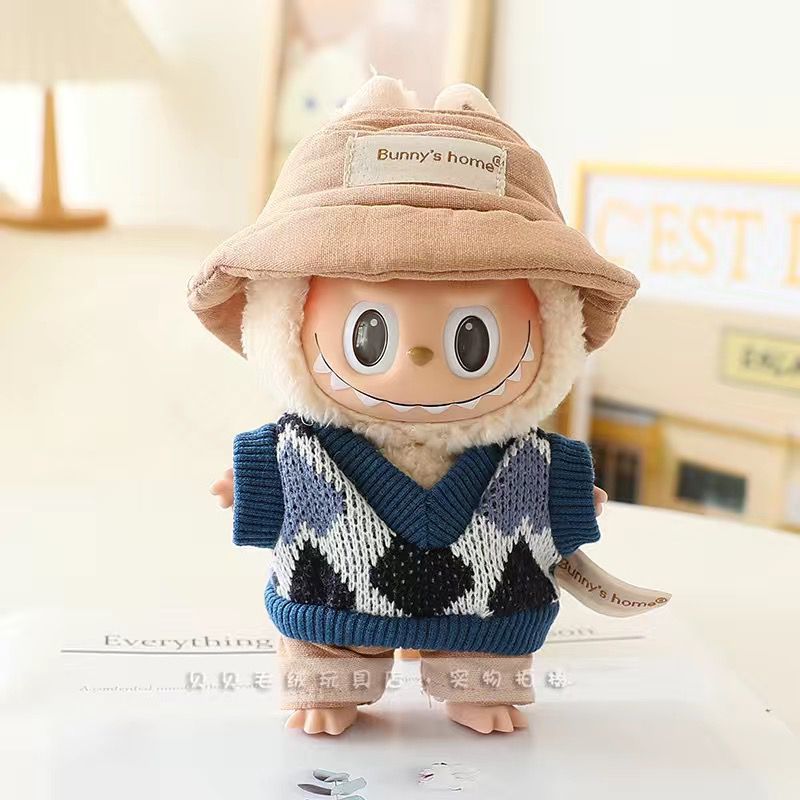 The first and second generation of cloth doll plush doll clothes pendant T-shirt suspenders clothing accessories blind box doll hat