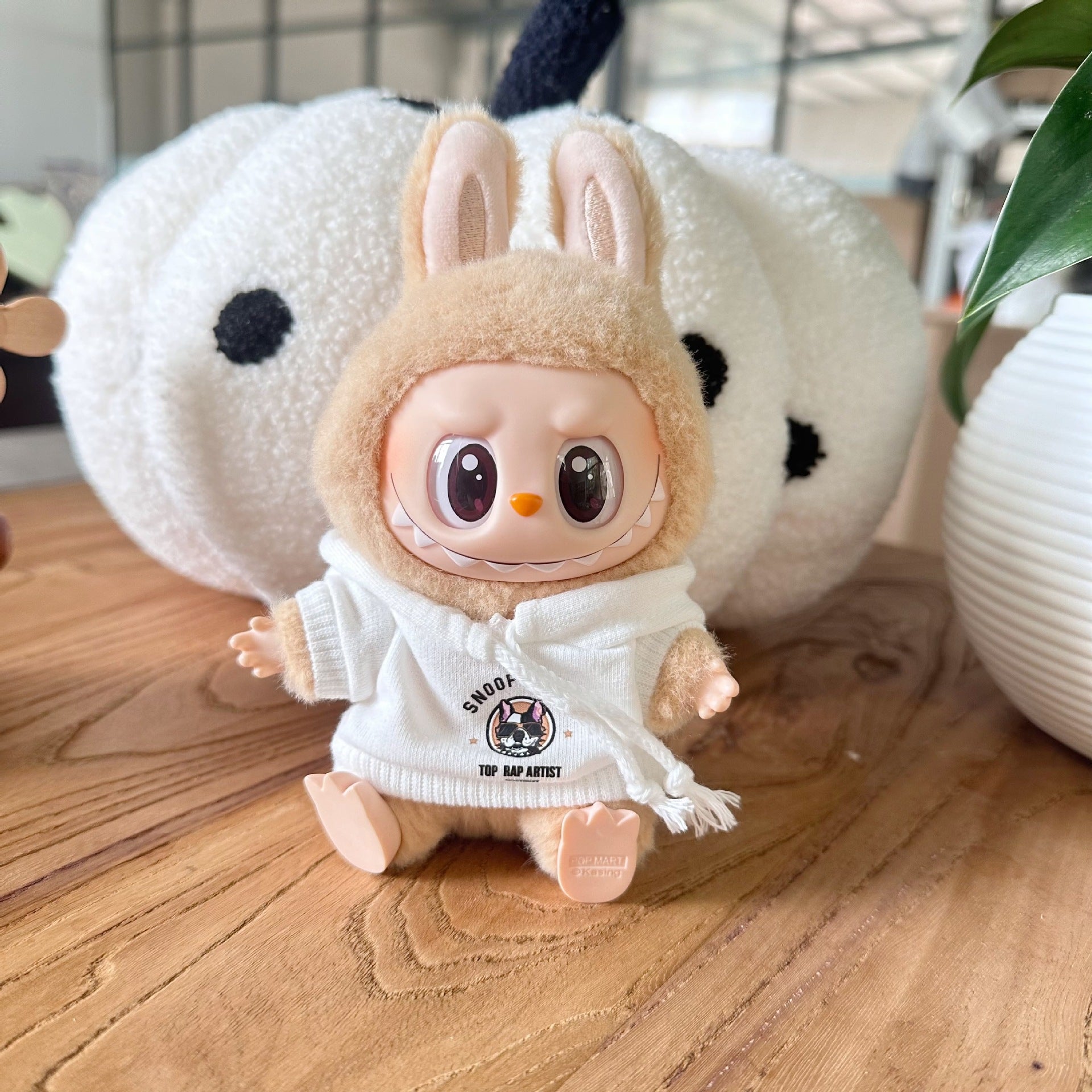 Clothes Only] Second Generation Pendant Rab Sit Party Series Doll Doll Hooded Sweatshirt LABUBU Clothes