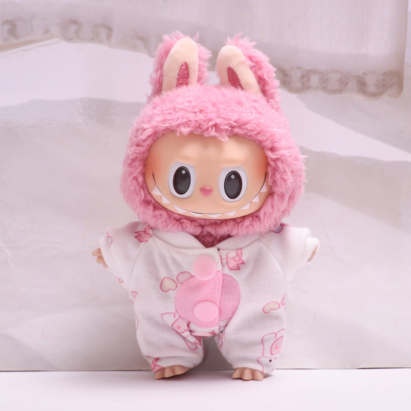 Only baby clothes] 17cm blind box cloth hanging clothes bear corduroy suspenders pants T-shirt key chain baby clothes