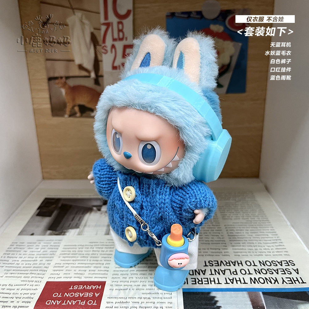 [Only for Baby Clothes] Labubu 3.0 Clothes with High Energy in Front, Lucky Labubu 3.0 Clothes, Trendy and Cool Overalls
