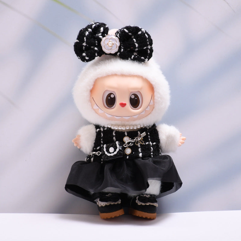 Only baby clothes] one or two generation pendant labubu clothes small fragrant wind black yarn skirt suit cloth baby clothes