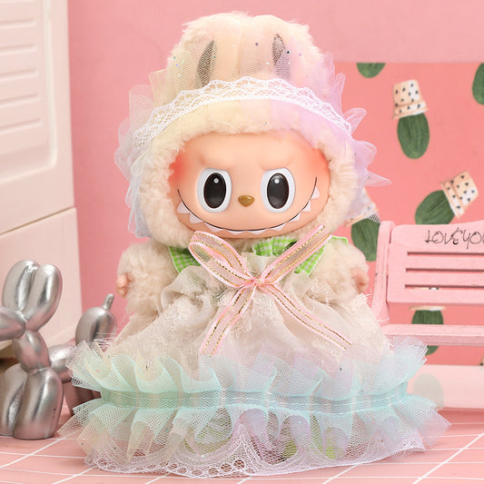 17cm labubu labubu 123 Generation Party Skirt suit Baby Clothes Doll Cute