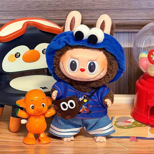 Only Clothes for 18cm Labubu First and Second Generation Replacement Labubu Vinyl Face Doll Plush Replaceable Clothing