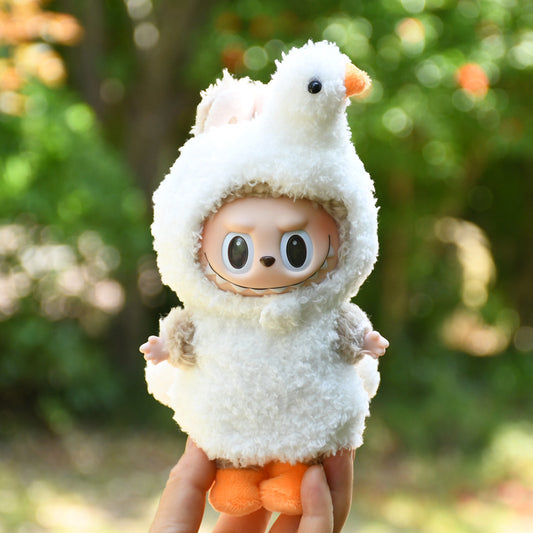 17cm Blind Box Rab Cloth Hand-in-Hand Frog Piglet Plush Christmas Suit labubu Pendant Snowman Doll Coat