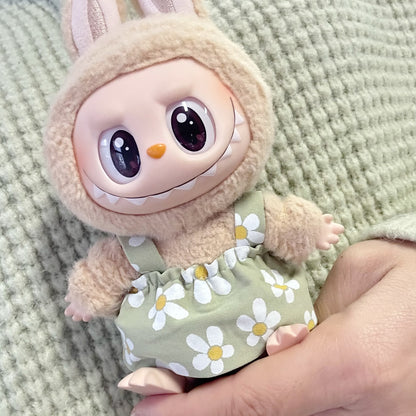Clothes Only] LABUBU Sit Party Series Doll Doll Coat First and Second Generation Rab Cloth Houndstooth Dress