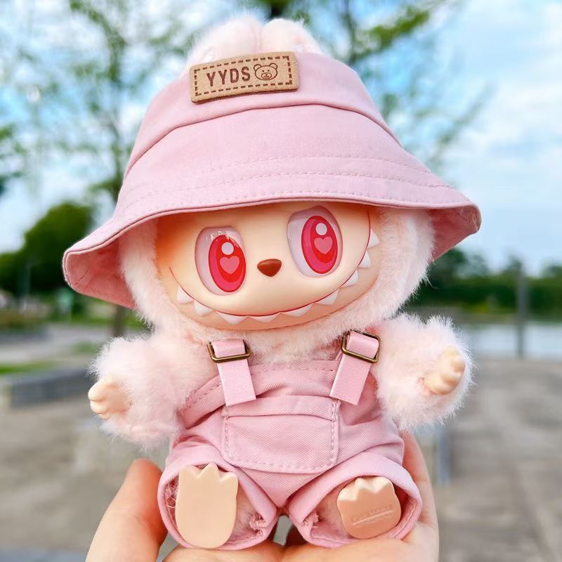 Labubu Doll Overalls Set with Hat for 1st-3rd Gen (Multiple Colors)